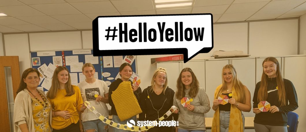 Apprentices proudly wearing yellow with #HelloYellow